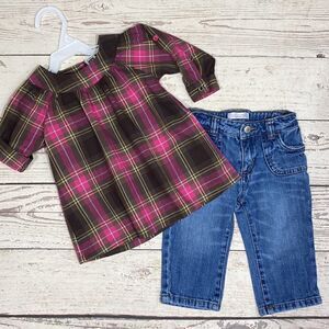Baby Girl Infant Top with Jeans • Size 12M